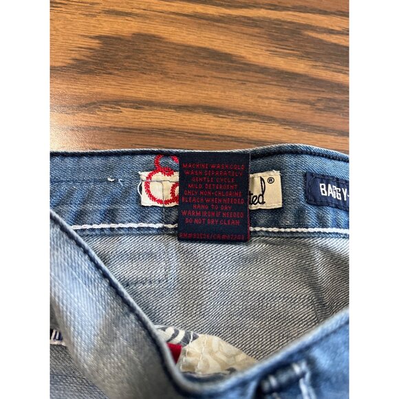 Echo Unlimited 1972 baggy fit wide leg denim jeans with graphics size 38x34 - Picture 7 of 12